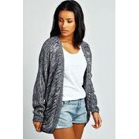 marl knit batwing cardigan charcoal