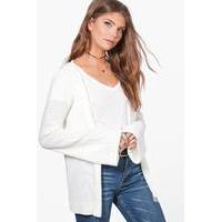 marlee flute sleeve knitted cardigan ivory