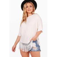 Macy Tassel Trim T-shirt - ivory