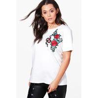 Maisie Embroidered T-shirt - ivory