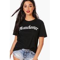 manchester slogan tee black