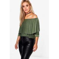 Martina Slinky Double Layer Choker Top - khaki