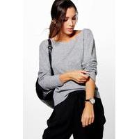 Marl Moss Stitch Jumper - grey