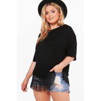 Macy Tassel Trim T-shirt - black