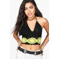 Macrame Crochet Bralet - black