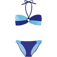 Marie Meili Blue Bandeau swimsuit Top Avalon women\'s Bikinis in blue