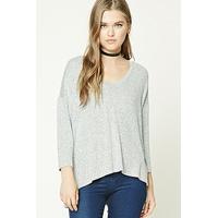 Marled Knit V-Neck Dolman Top