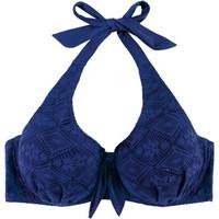 Marie Meili Navy balconet bra Swimsuit Top Alabama T-shirt women\'s Mix & match swimwear in blue