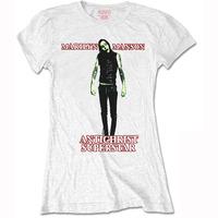 Marilyn Mason Official Ladies Womens Girls White T Shirt Antichrist Large