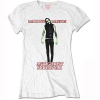 Marilyn Mason Official Ladies Womens Girls White T Shirt Antichrist Medium