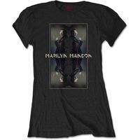 Marilyn Mason Official Ladies Womens Girls Black T Shirt Mirrored Medium