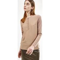 max moi t shirt malicia womens long sleeve t shirt in beige