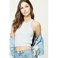 Marled Knit Cropped Cami