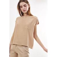 max moi top micro womens blouse in beige