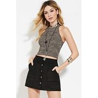 Marled Knit Cropped Cami