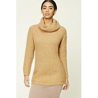 Marled Knit Cowl-Neck Jumper