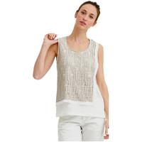 mado et les autres top glossy womens blouse in beige