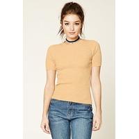 Marled Ribbed Knit Top