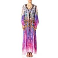 MALIKA - Feather Print Maxi Kaftan