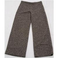 MaxMara size 12 brown and cream wool mix trousers