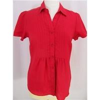 marks and spencer red linen shirt size 10