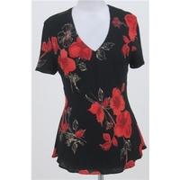 Mandy Marsh size 12 black & red mix floral blouse