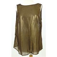 Mango Size M Gold Chiffon Top