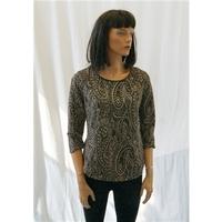 Marks & Spencer Size 10 Black and Gold Party Top