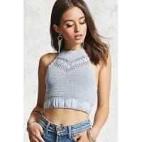 Marled Sweater Knit Crop Top