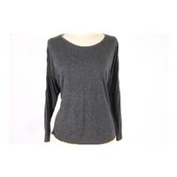 Marks and Spencer Slouched Shoulders Charcoal Luxury Fabric Long Sleeved Top