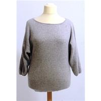 Marks & Spencer Size 14 Soft Grey Round Neck 100% Cashmere Batwing Sleeve jumper