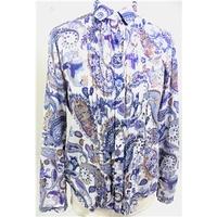 Massimo Dutti Size 10 White Shirt With Multicoloured Paisley Print