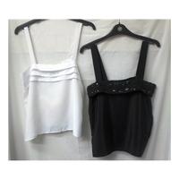 Ma-Sai - Size: 10 - Black and White - Two Sleeveless tops