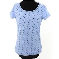 Marks & Spencer Size 8 Pastel Blue Broderie Anglaise Casual T Shirt Top