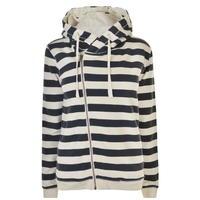 MAISON SCOTCH Striped Zip Hooded Sweatshirt