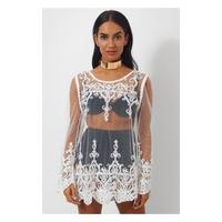 malaka white lace cover up