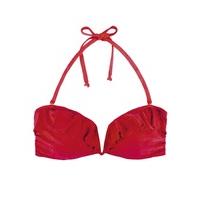 Marie Meili Red Bandeau swimsuit Top Florida