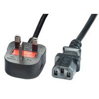 mains clover leaf power lead uk 3 pin plug 3m