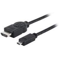 Manhattan High Speed Double Shielded Hdmi And Built-in Ethernet Cable With Moulded Pvc Boot 2m Black (390538)