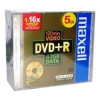 Maxell DVD+R 4, 7GB 120min 16x 5pk Jewel Case