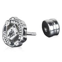 manchester united cut out crest earring stainless steel