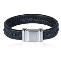 manchester united crest leather bracelet black