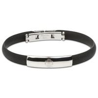 Manchester United Rubber Band Crest Bracelet - Black - Stainless Steel