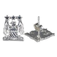 Manchester City Crest Stud Earring - Pair - Sterling Silver