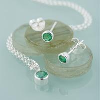 May Birthstone Jewellery Set (Emerald)