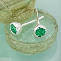 May Birthstone Earrings (Emerald)