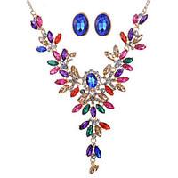 May Polly Gem Diamond Earrings Necklace exaggerated fashion banquet set