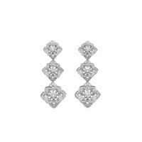 Mappin & Webb Floresco White Gold Large Diamond Drop Earrings