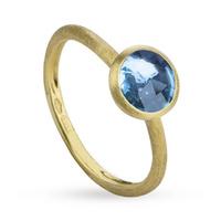 Marco Bicego Jaipur Blue Topaz Bezel Set Ring in 18 Carat Yellow Gold - Ring Size M