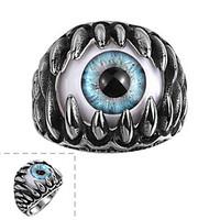 Maya Classical Individual Delicate Generous Resin Cat Eye Stainless Steel Man Ring(Black)(1Pcs)